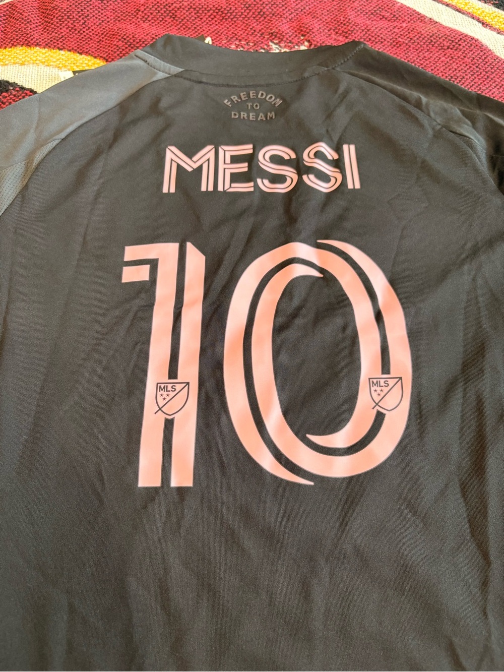 adidas Kids Inter Miami Gray & Black Jersey with Pink Crest - Picture 2 of 5